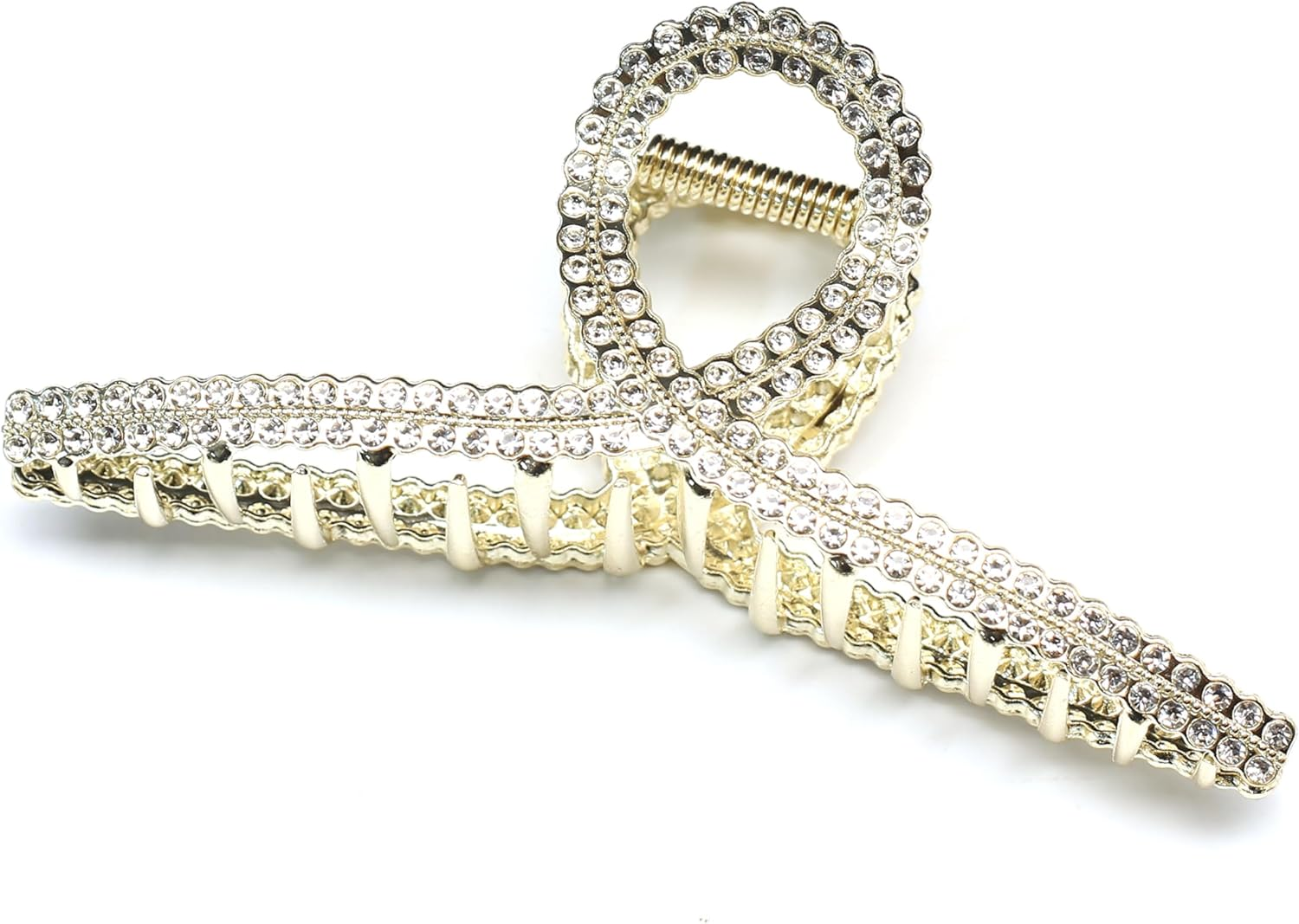 Qingoo Large Metallic Cross Hair Clip Beautiful Women'S Hair Clip Headpiece Elegant Hair Accessory 1 Piece (11.5 Cm X 4.3 Cm, Crystal)