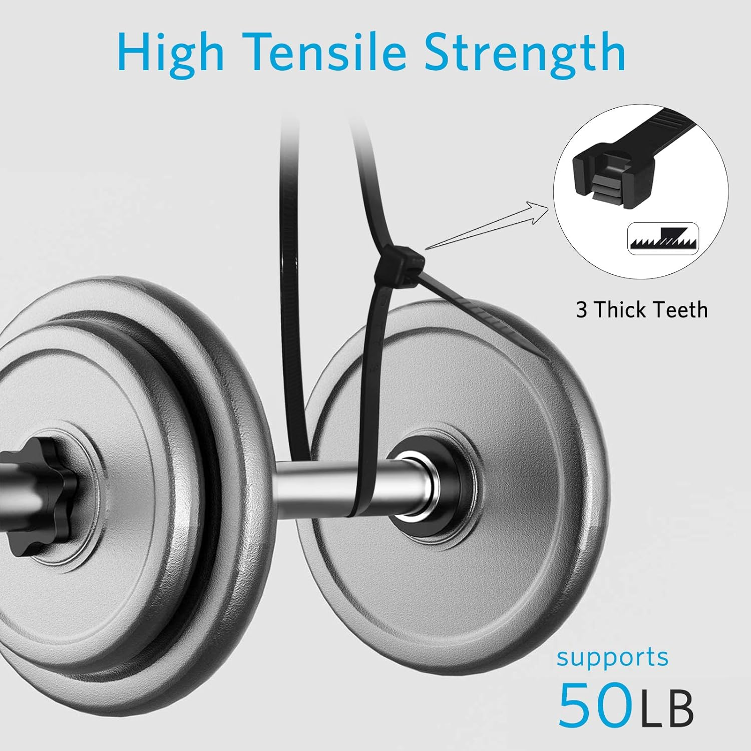 Zip Ties 12 Inch (1000 Pack), Black, 50Lbs Tensile Strength, UV Resistant Cable Ties for Indoor and Outdoor by Karoka image number 1