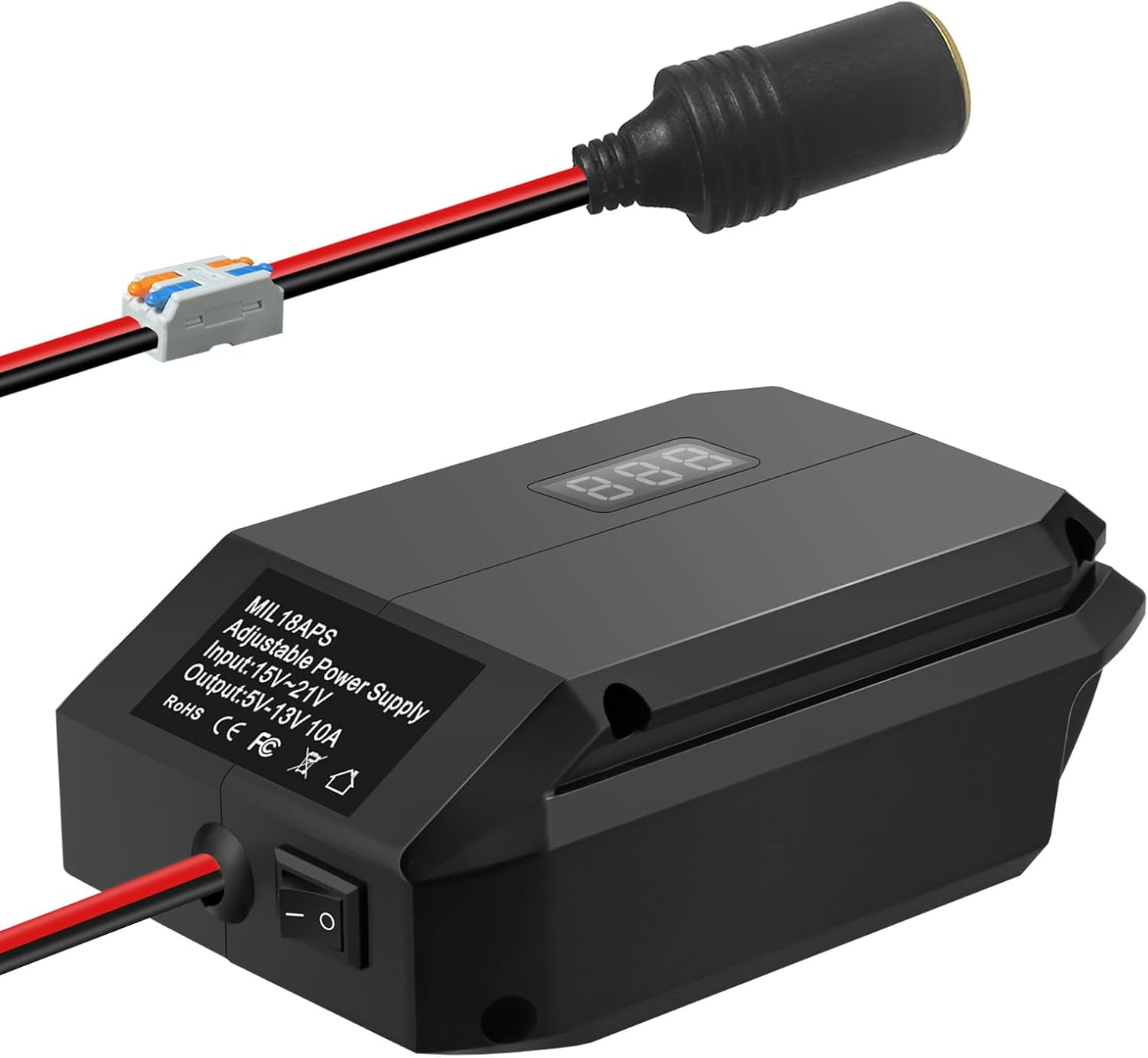 Step down Converter for Milwaukee 18 V to 12 V Power Wheels Battery Adapter, 5 V-13 V Buck Converter Regulator Buck Converter, DIY Charger Converter Power Station with Cigarette Lighter for RC Car image number 3