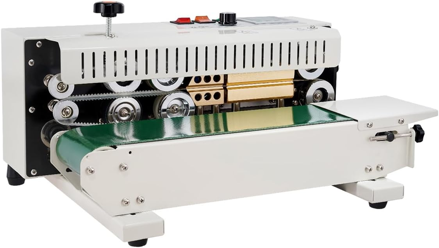 VEVOR Continuous Bag Band Sealing Machine, 6-12 Mm Seal Width, Horizontal Band Sealer Machine with Digital Temperature Control, Carbon Steel Bag Sealer for 0.02-0.8 Mm Plastic Bags Films Membrane image number 3