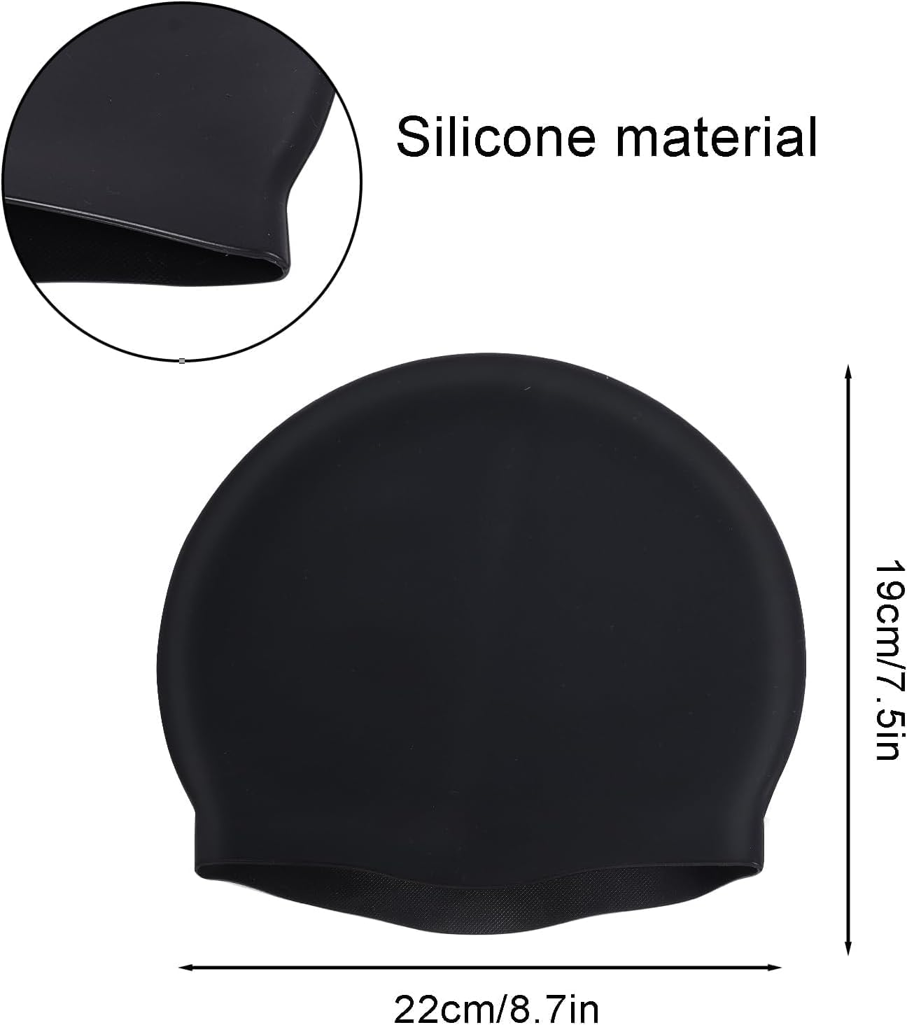 2 Pack Adult Swim Caps Soft Waterproof Silicone Swimming Hat for Unisex Tennagers Comfortable Non-Slip Bathing Cap for Long and Short Hair image number 1