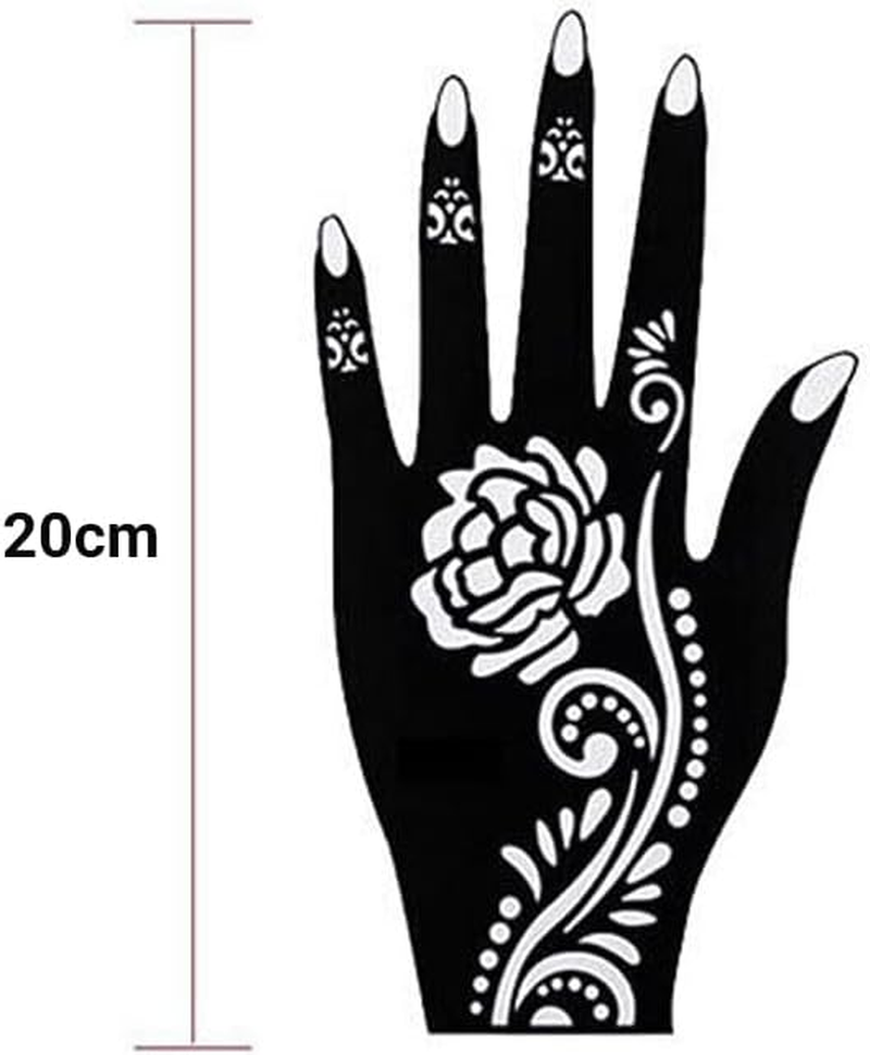 6Pcs India Henna Temporary Tattoo Stencils Kit for Hand Leg Feet Decal Art Tool image number 2