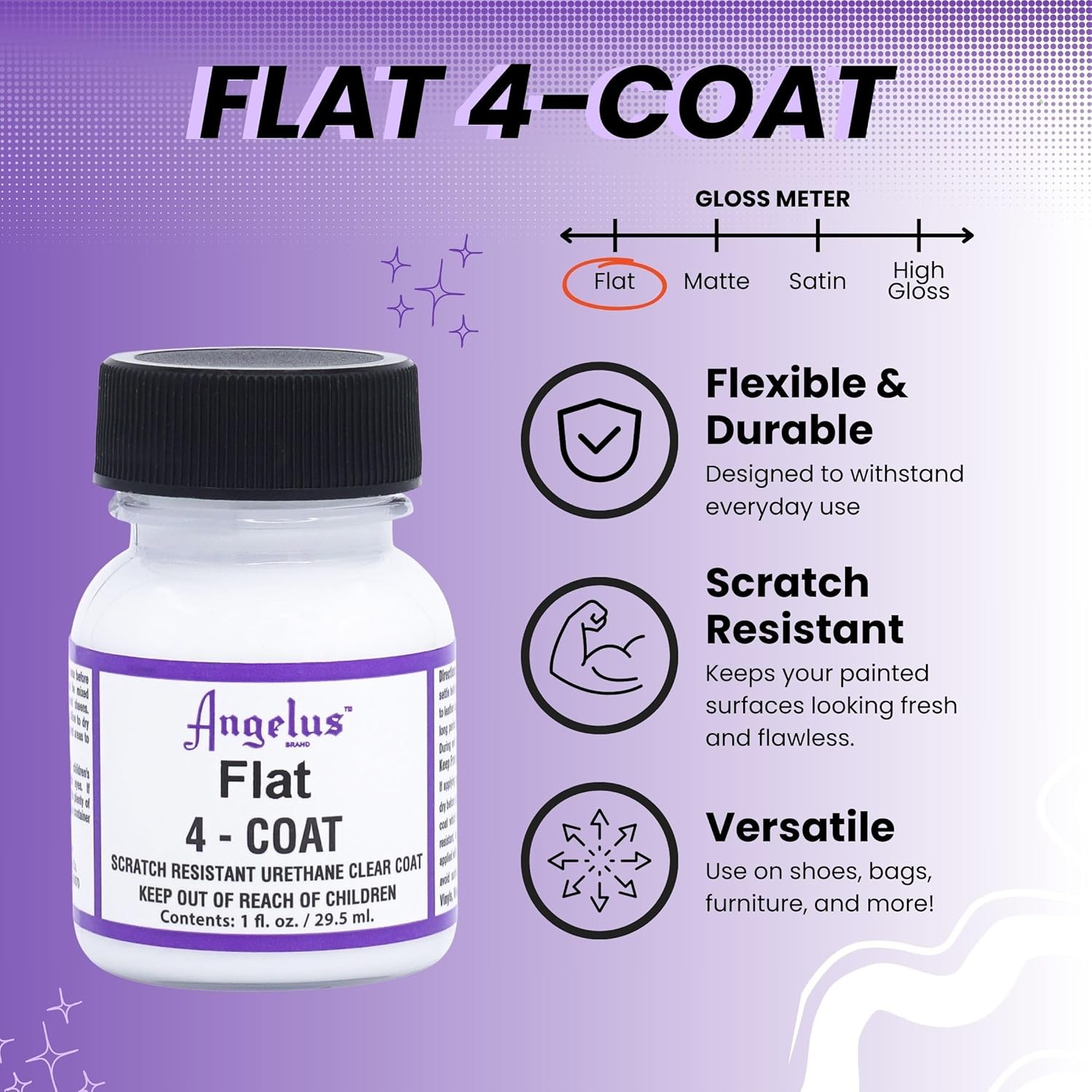 Angelus 4-Coat Finisher, 1 Ounce Bottle, Flat (901-01-000) image number 2