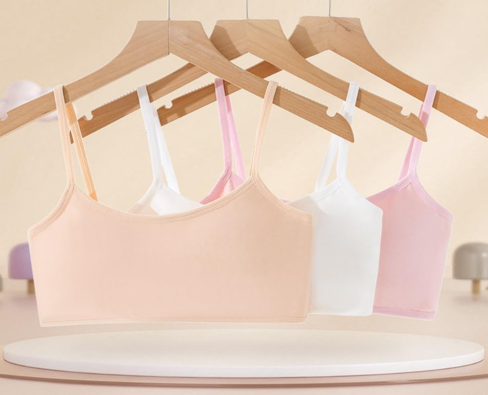 Fyluoke Big Girls' Training Bras Stretch Vest Crop Cami Sports Seamless Bralettes Bra for Teens