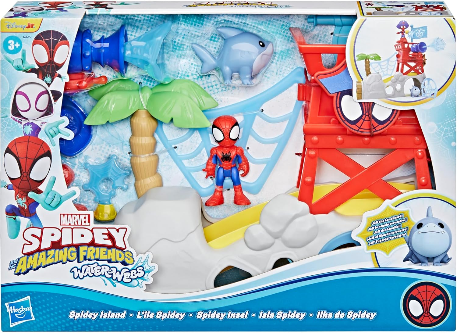 Spidey and His Amazing Friends Marvel Spidey and His Extraordinary Friends Water-Webs Spidey Island, Spider-Man Set image number 1
