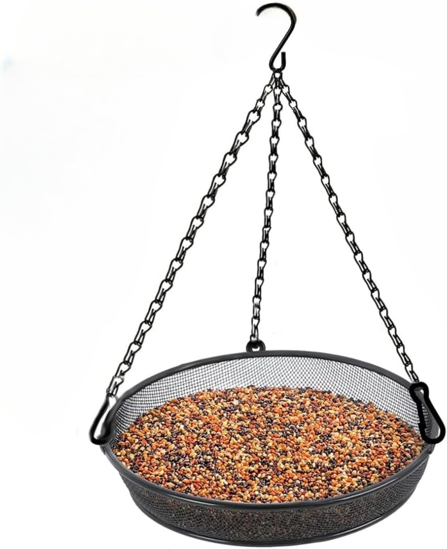 1Pcs Metal Mesh Platform Feeders for Birds, Hanging Bird Feeder Dispenser,Hanging Tray,Bird Platform Seed Tray image number 3
