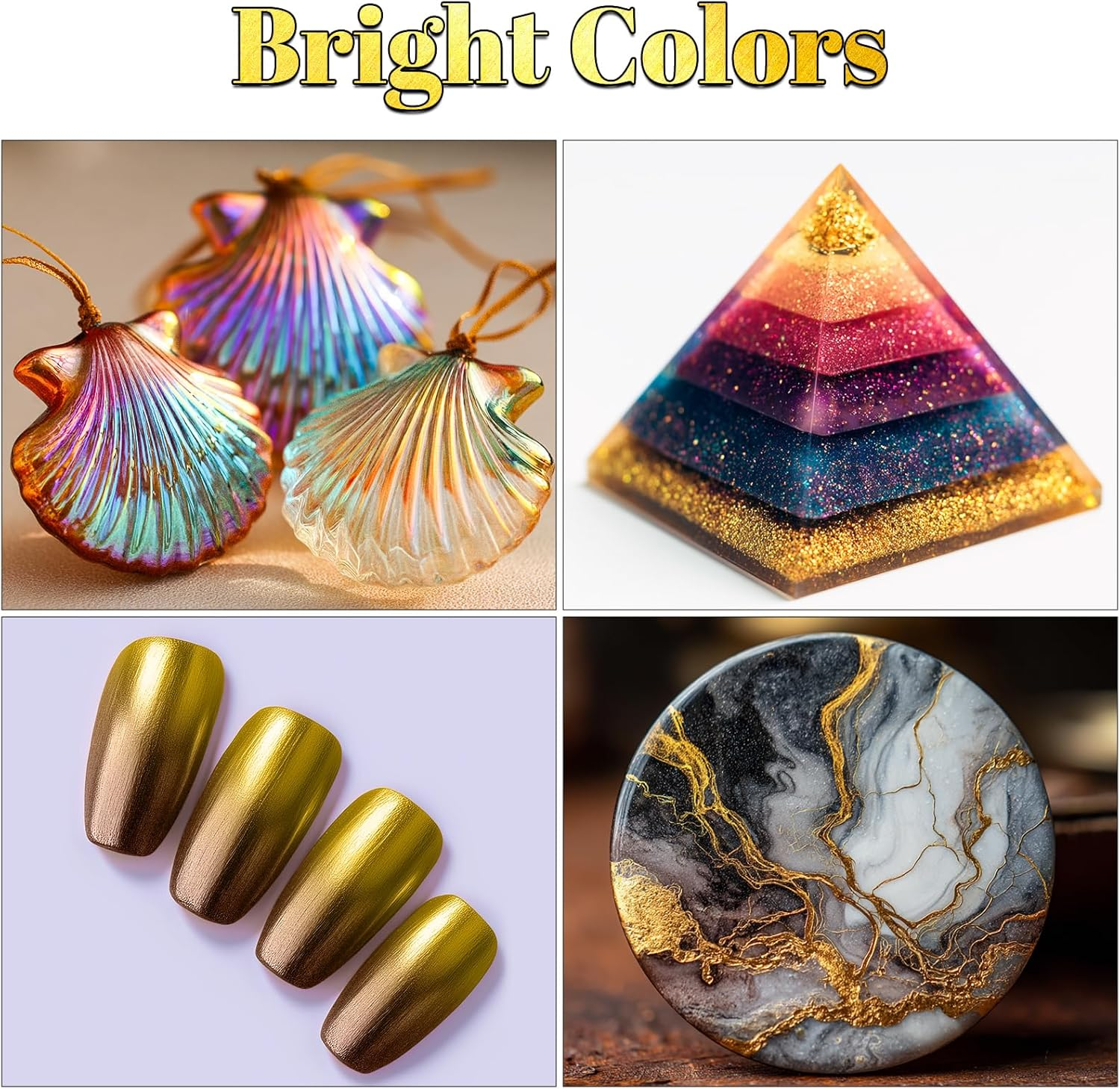 Roizefar Mica Powder - 20 Colors X 5 G Metallic Pigment Glitter Powder for Epoxy Resin, Soap Paint, Nail Polish, Resin Dye, Candle Making, Bath Bombs, Slime