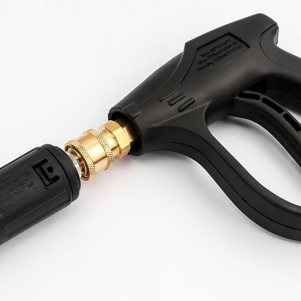 Yakamoz Short Pressure Washer Gun, 4350 PSI High Power Washer Spray Gun with 1/4 Inch Quick Connector for Foam Cannon Car Wash image number 1