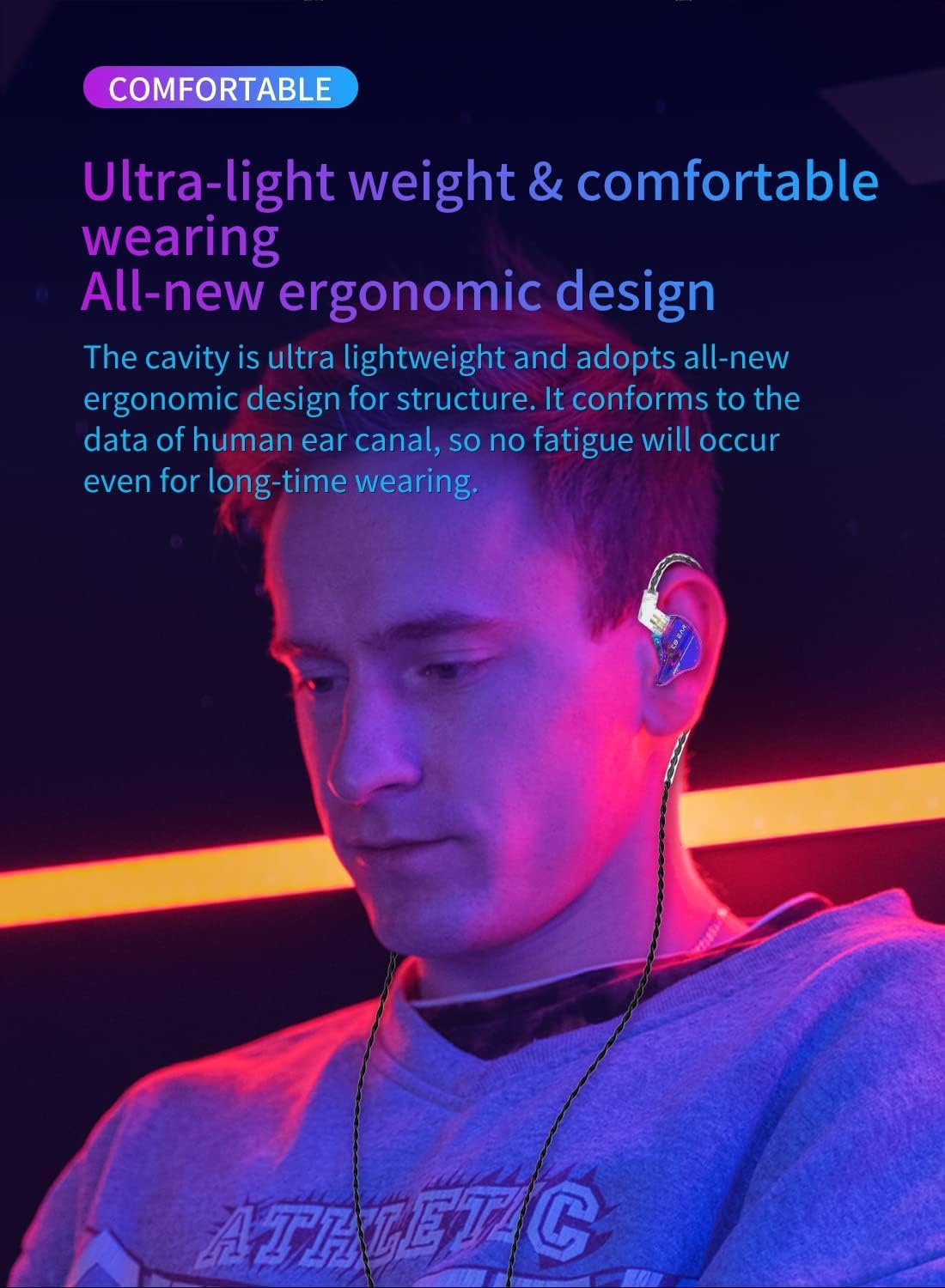 Keephifi KBEAR Storm Stage Earphones HD Micrphone, in Ear Monitors Headphones Dynamic Driver in Ear Earbuds,Professional Earbuds Wired for Musicians Singers Guitarist Drummer Pianist(Purple with Mic) image number 4