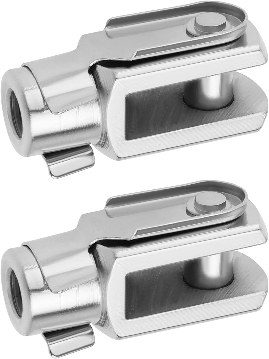 Be in Your Mind 2Pcs M8X1.25 Thread 42Mm Length Air Cylinder Rod Clevis End Clevis Fork End Yoke Joint with Spring Pin Steel Zinc Plated Y Connector for Electronic Automatic Equipment image number 3