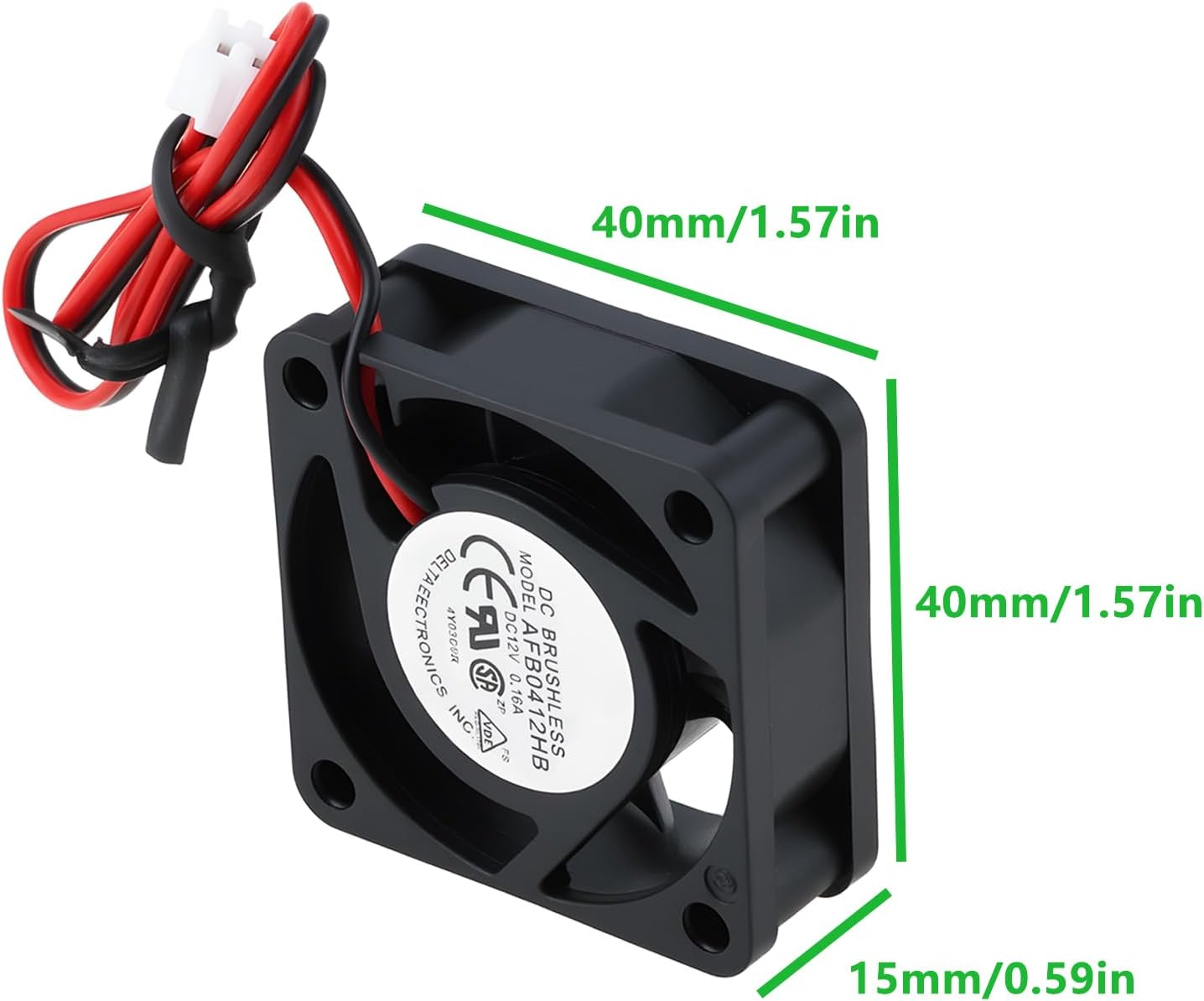 SING F LTD 2-Pin 12V DC Axial Ball Bearing Server Fan AFB0412HB 40X15Mm for Industrial Cooling Applications image number 2