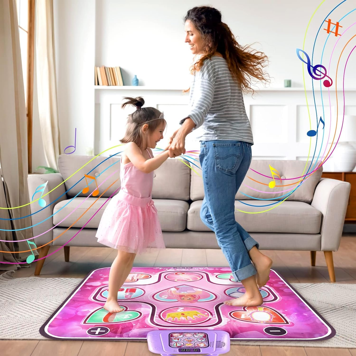 Dance Mat Toys for 3-12 Year Old Kids, Electronic Dance Pad with LED Lights, Music Dance Mat with 6 Game Modes, Toys Gifts for 3 4 5 6 7 8 9 10+ Year Old Girls image number 5