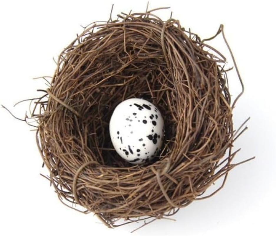 Artificial Bird Nest, Bird Nest with Artificial Bird Eggs, Bird Nest for Cage,Country Style Simulation Twig Bird Nest for Handmade Easter Rattan Nest Easter Supplies Nests Birdcage Accessories image number 5