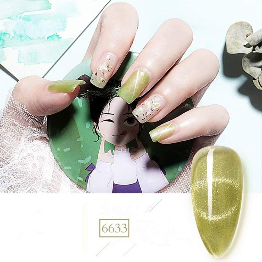 Crystal Cat Eye Gel Warm Girl Nail Polish Kit, 6 Colors UV LED Auroras Gel Polish Magic Gel Nail Polish Set image number 6