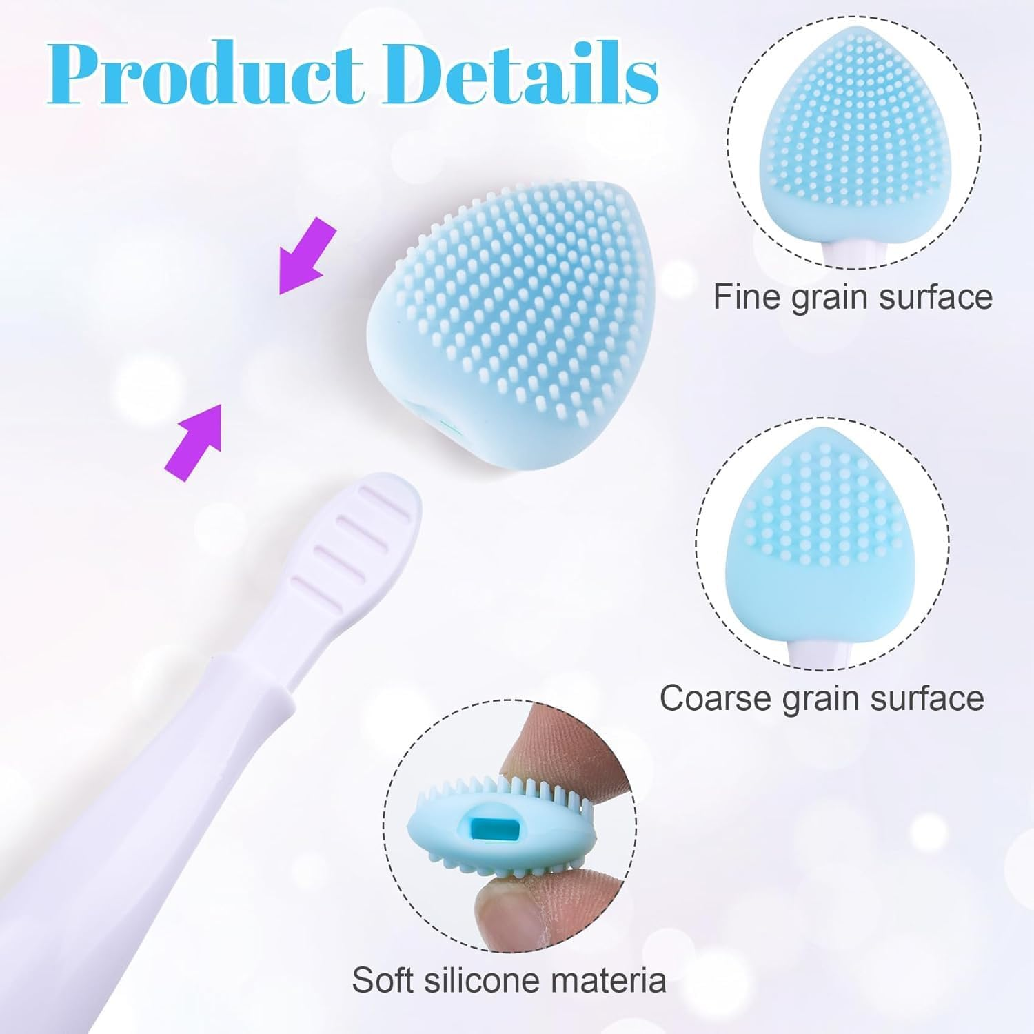 4Pcs Lip Scrub Brush, Silicone Heart Lip Exfoliator Brushes Scrubber Tool, Double-Sided Lip Cleaning Exfoliating Remove Dead Skin Tool for Men Women Dark Lips image number 2