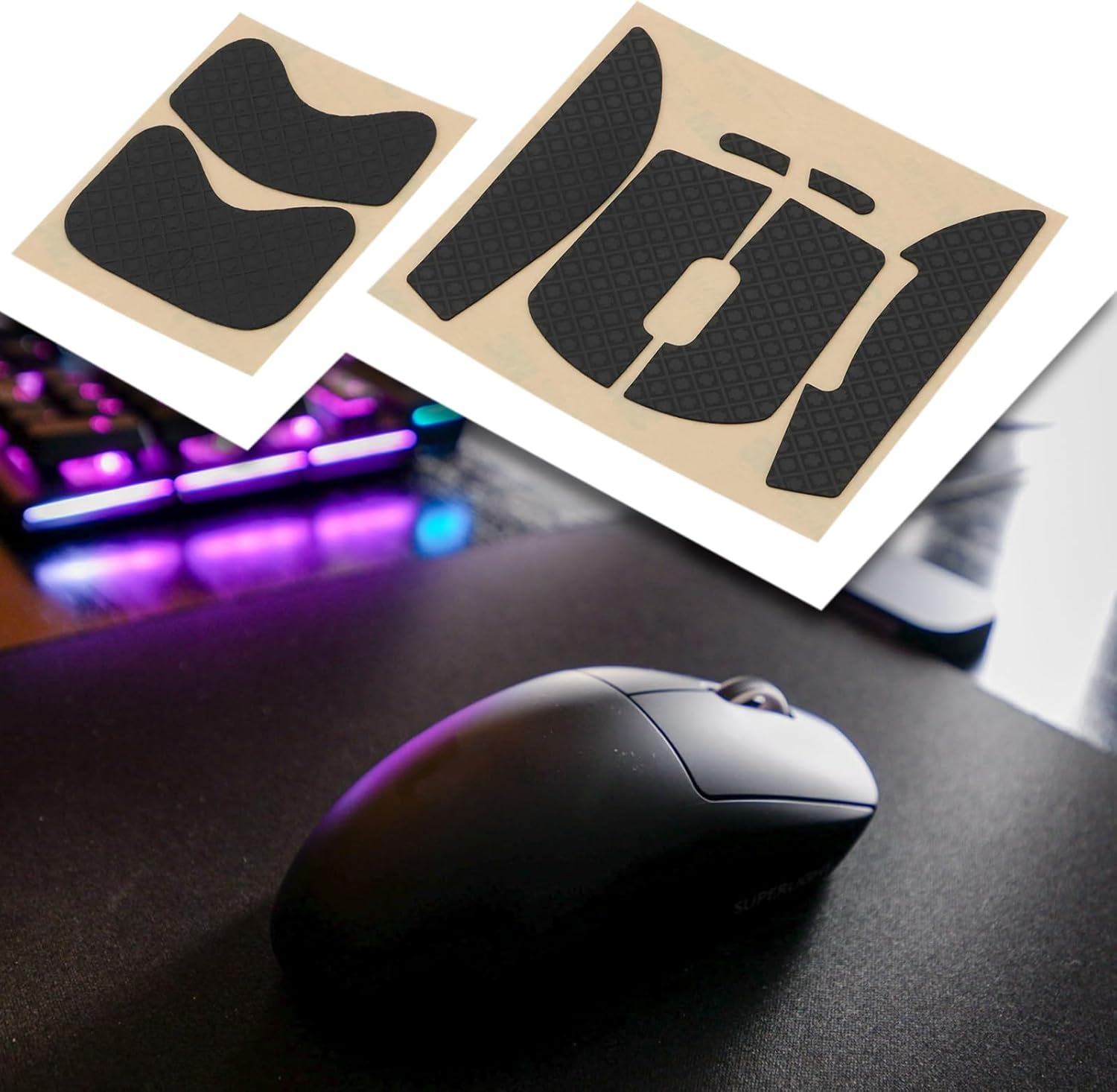 1Set Mouse Grip Sticker Compatible with Logitech G Pro X Superlight for Gaming(Black) image number 2