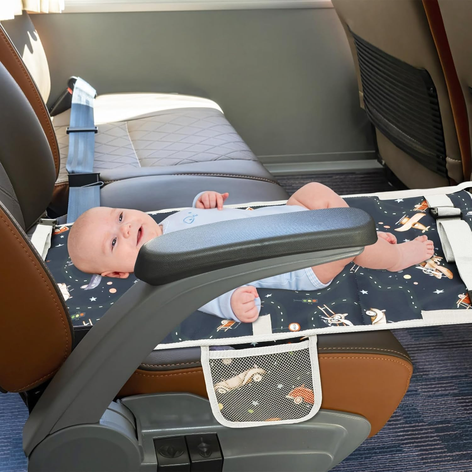 Toddler Airplane Travel Bed, Plane Travel Essentials, Airplane Seat Extender for Kids for Flying Long Flight Traveling (Dinosaur)