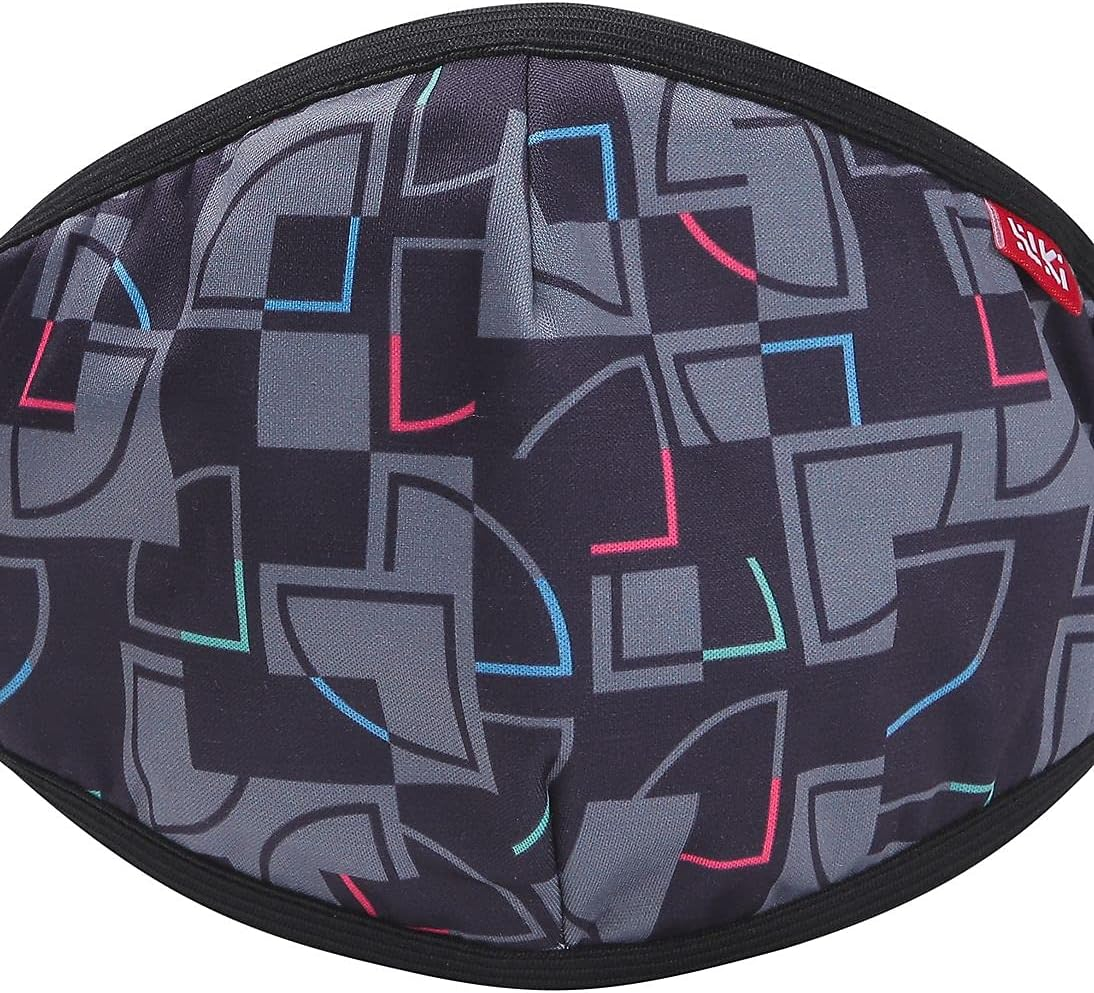 2 Kids Cloth Mask Washable with Flexi Band, Breathable, Lightweight & Reusable Cover for Kids, Boy & Girl, Flexible Fit Dust Protector, 3 Layer / 3 Ply Mask (Puzzle 2 Mask Pack)