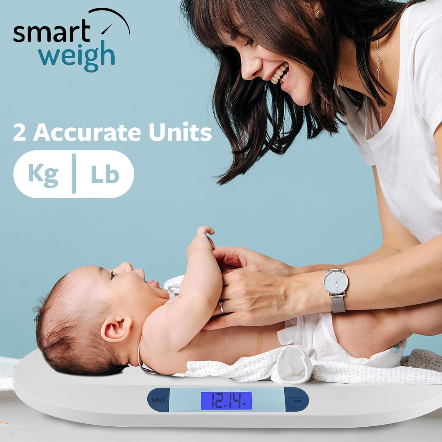 Smart Weigh Comfort Baby Scale, 44 Pound Capacity, 3 Weighing Modes, Accurate Digital Scale for Infants, Toddlers, and Babies image number 4