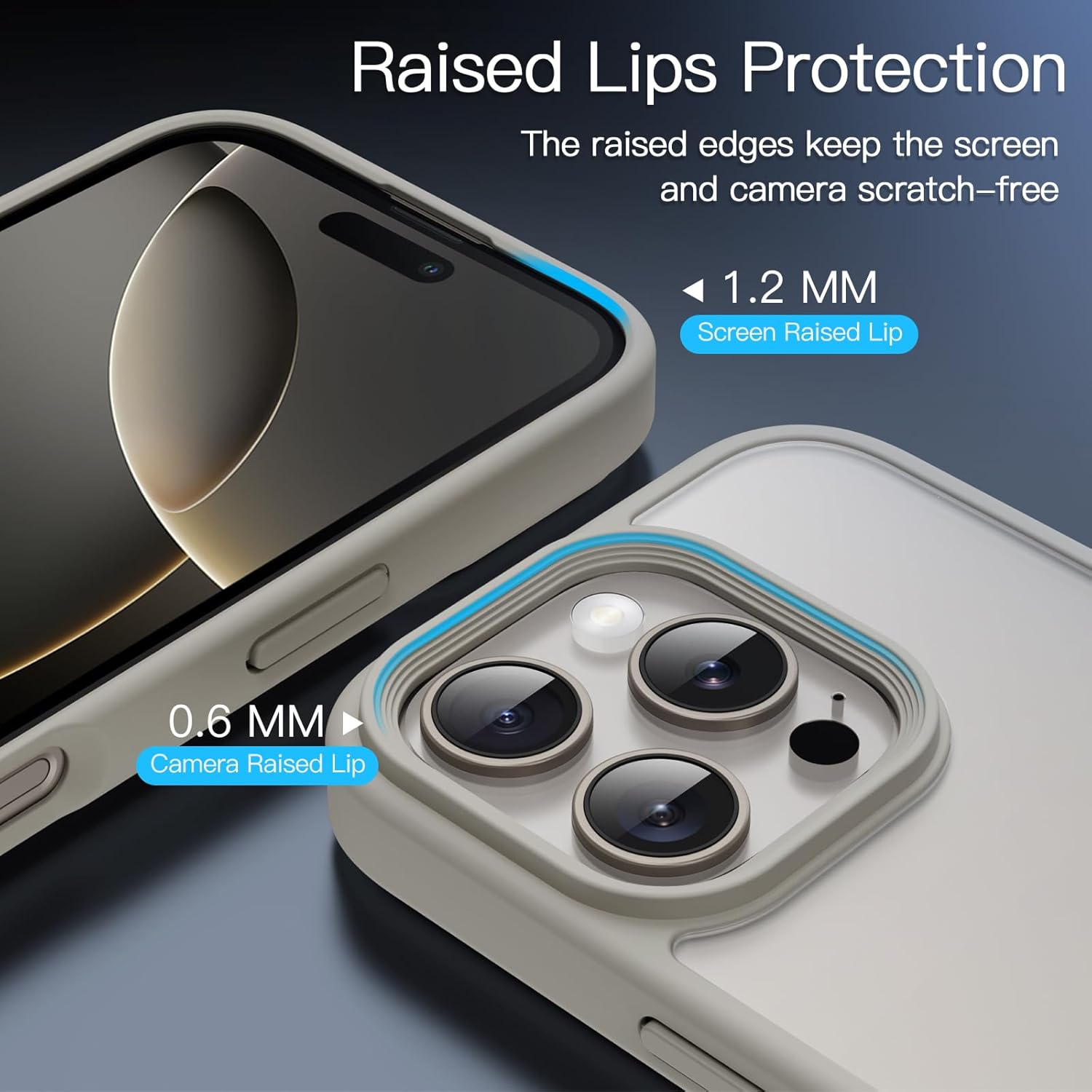 Jetech Matte Case for Iphone 16 Pro 6.3-Inch, Shockproof Military Grade Drop Protection, Frosted Translucent Back Phone Cover, Anti-Fingerprint (Natural Titanium)