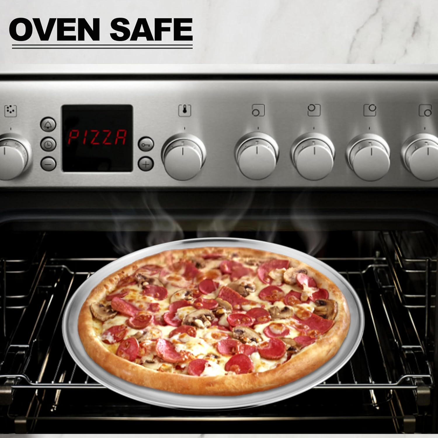 E-Far 6-Piece Stainless Steel Plates, 9 Inch Metal Dinner Plates Dishes for Home, Picnic, Outdoor Camping, Healthy & Non-Toxic, Shatterproof & Dishwasher Safe image number 3