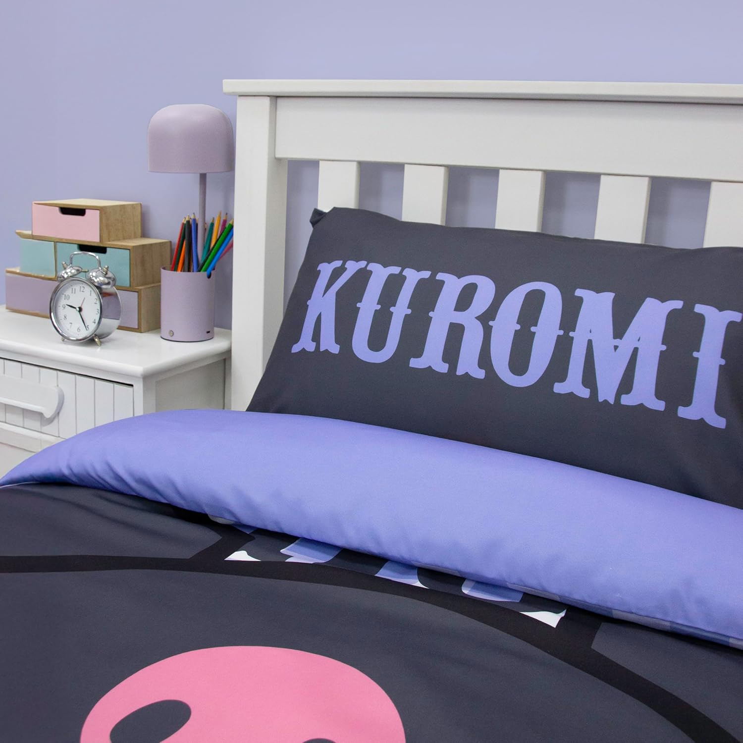 Character World Hello Kitty Officially Licensed Rebel Design Single Duvet Cover Set | Reversible 2 Sided Kuromi Bedding Including Matching Pillow Case | Perfect for Kids Bedroom | Polycotton image number 5