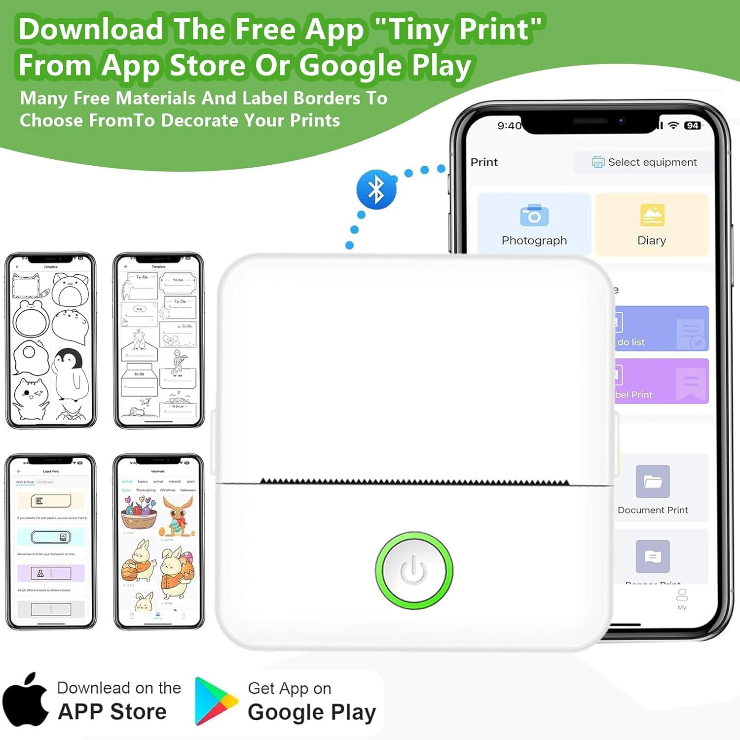 X6 Mini Thermal Printer, Portable Bluetooth Photo Printer for Phone, Wireless Sticker Printer Label Maker for Study Notes, Journal, Fun, Work, Photos, Compatible with Ios and Android image number 3