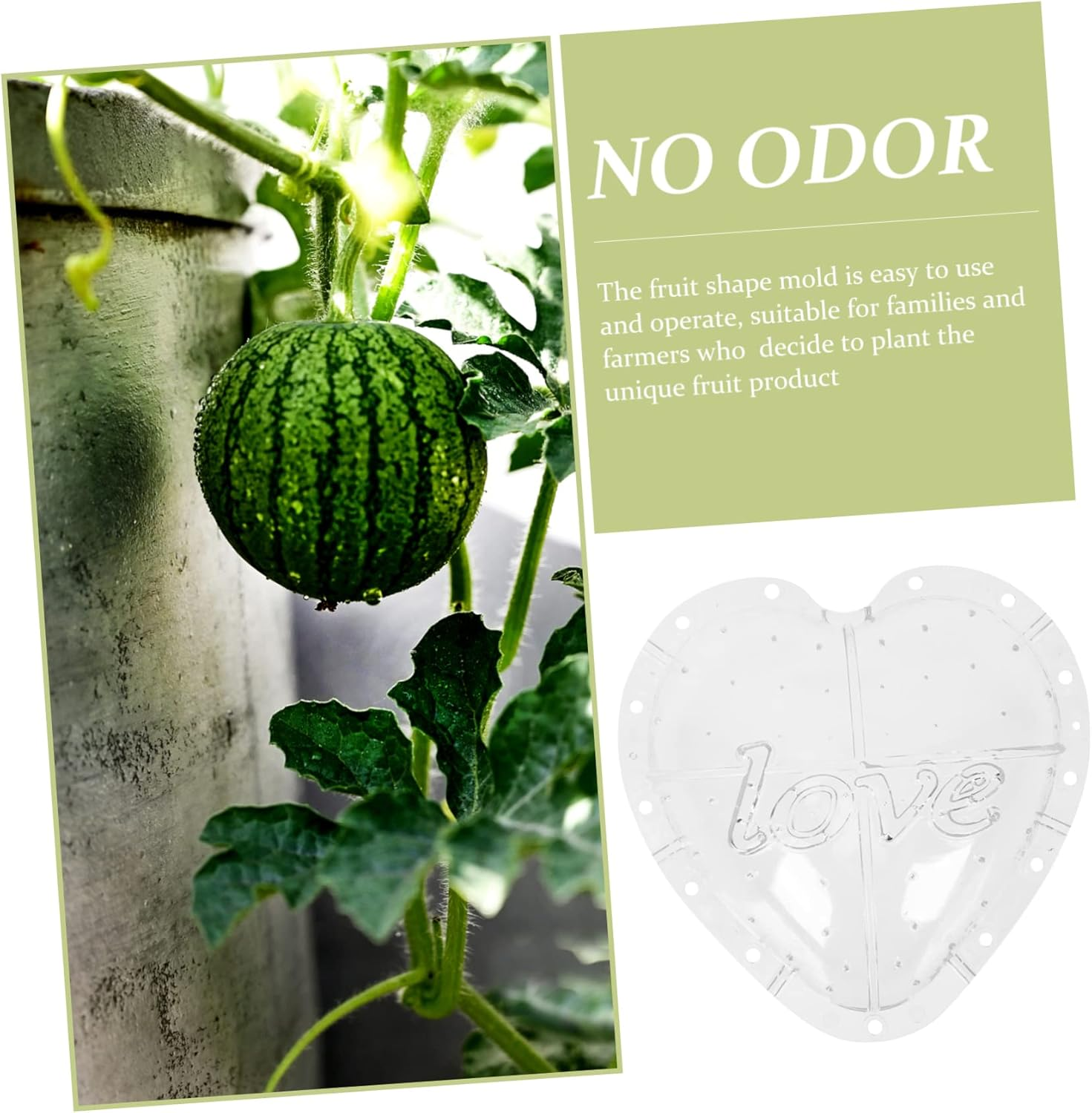 Angoily Heart Fruit Shaping Mould Vegetable Moulds Easy to Use Watermelon Growing Mold Creative Gardening Supplies image number 4