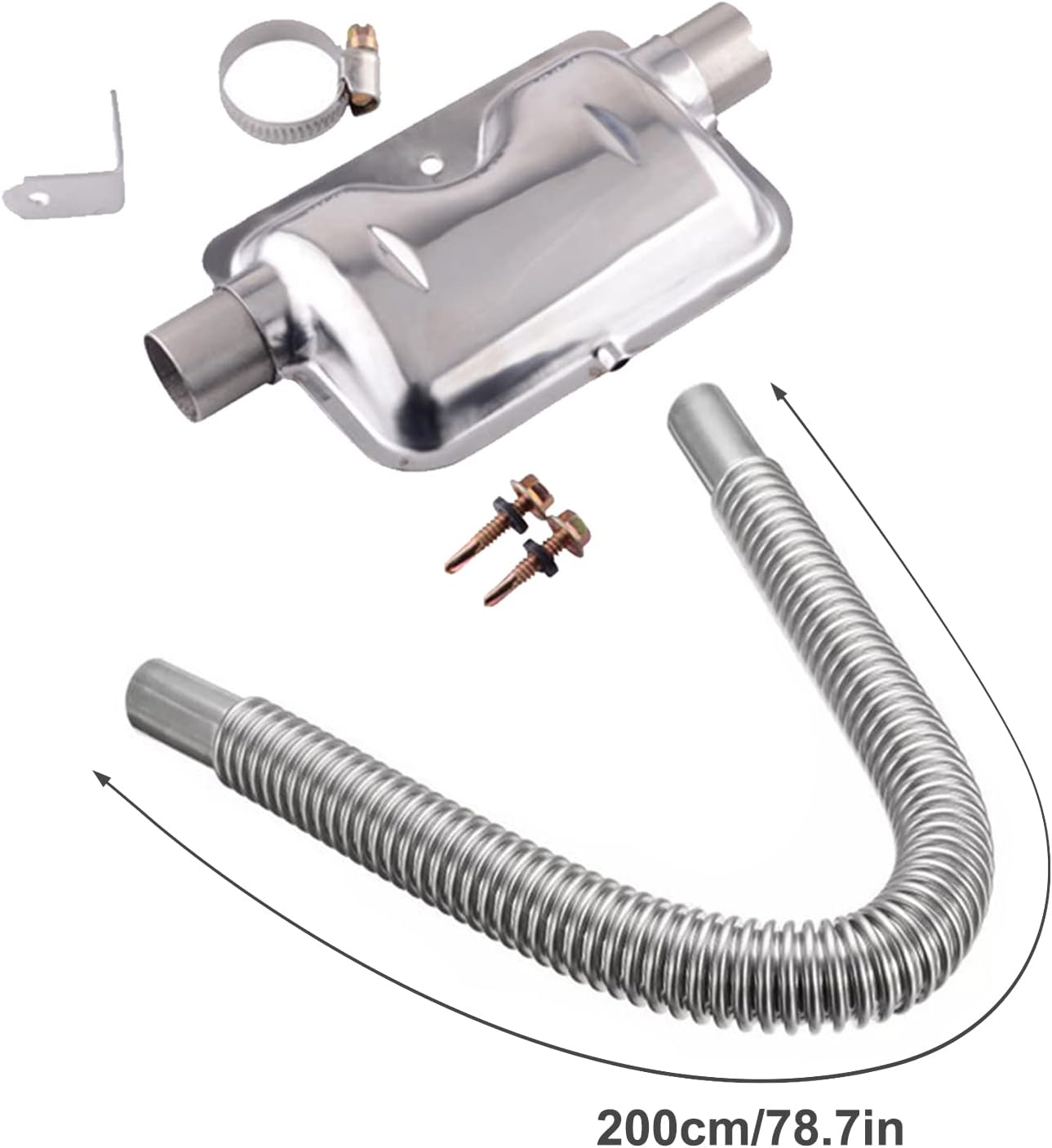 Heater Exhaust Pipe | Stainless Generator Exhaust Muffler,Pipe Silencer Kit Suitable for Parking Air Heater, Including Exhaust Pipes And image number 1