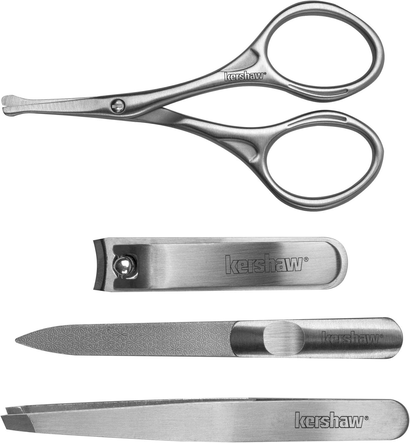 Kershaw Men'S Stainless Steel Manicure Set, 4-Piece with Case (KMCURE), Regular image number 3