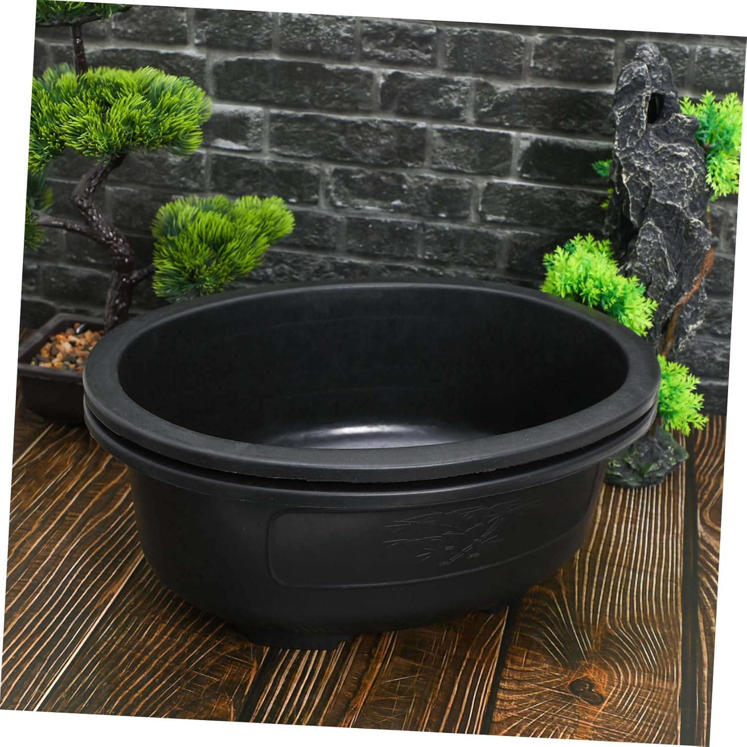 Cabilock Large Gardening Planter Pot 2Pcs Oval Plastic Bonsai Flowerpot Household Garden Supply Suitable for Indoor and Outdoor Planting