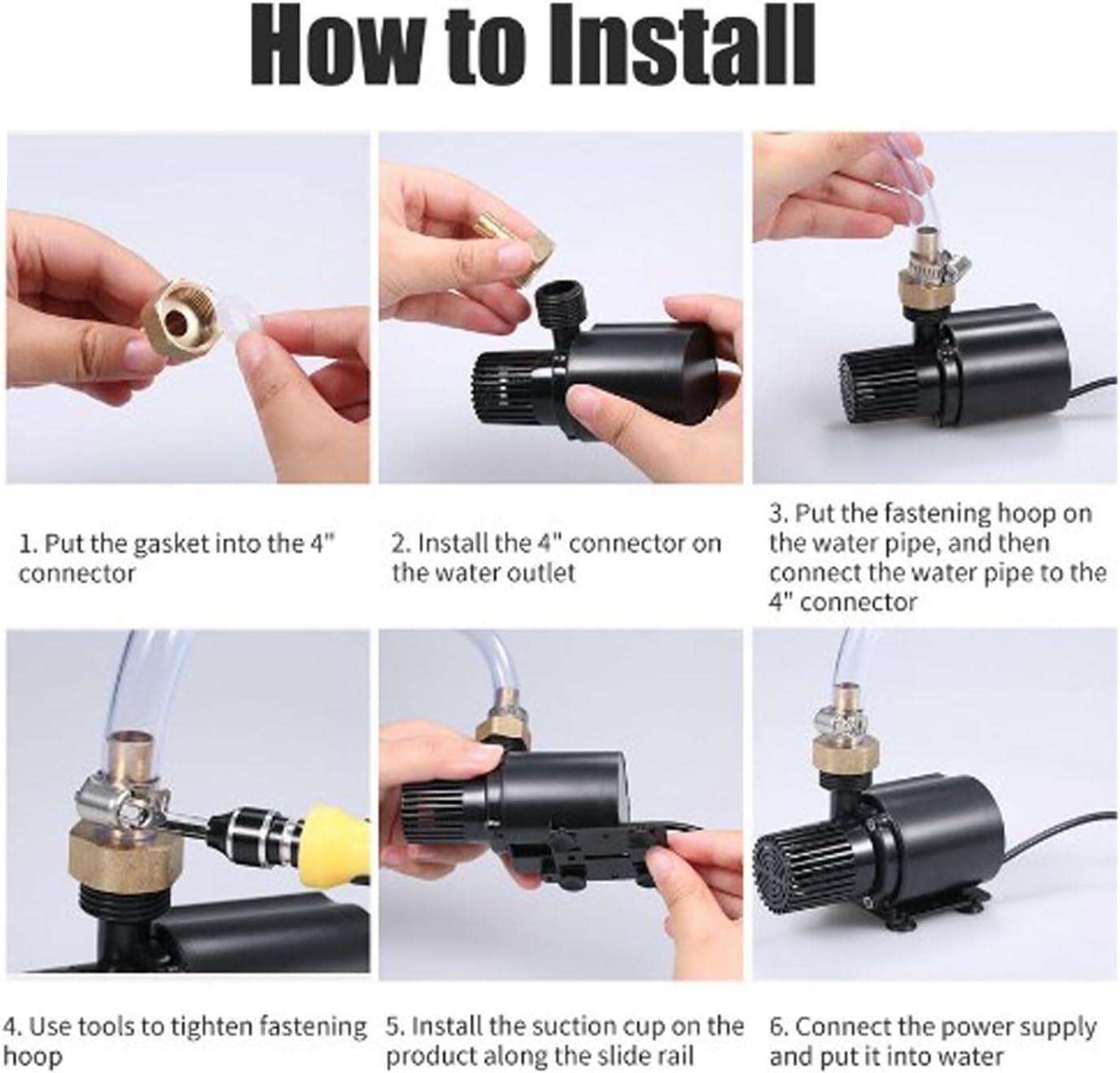 A Q U a S T R E a M, Submersible Water Pump, DC 5V 4W Ultra Quiet USB Pump with 500L/H Flow Rate, 180Cm Lift, for Aquariums, Fountains and Hydroponic Systems image number 1