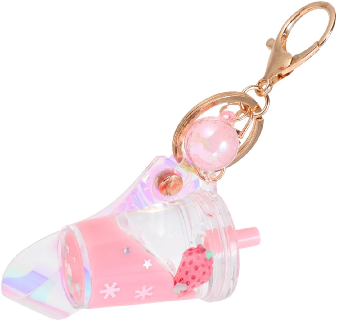 1Pc Fruit Keychain Hand Bags Elegant Key Chain Tote Purse for Women Fringe Purse Car Trim Wallet for Women Creative Quicksand Key Ring Quicksand Liquid Tote Bag Tassel Miss White