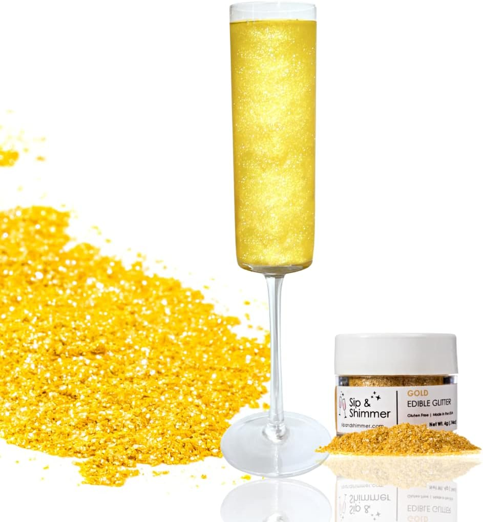 Sip and Shimmer Christmas Drink Glitter &ndash; Drink Glitter for Cocktails, Wine, Champagne, Mocktails &ndash; Food-Grade Cocktail Glitter Made in USA &ndash; Red and Green Christmas, Edible Glitter, Christmas Party