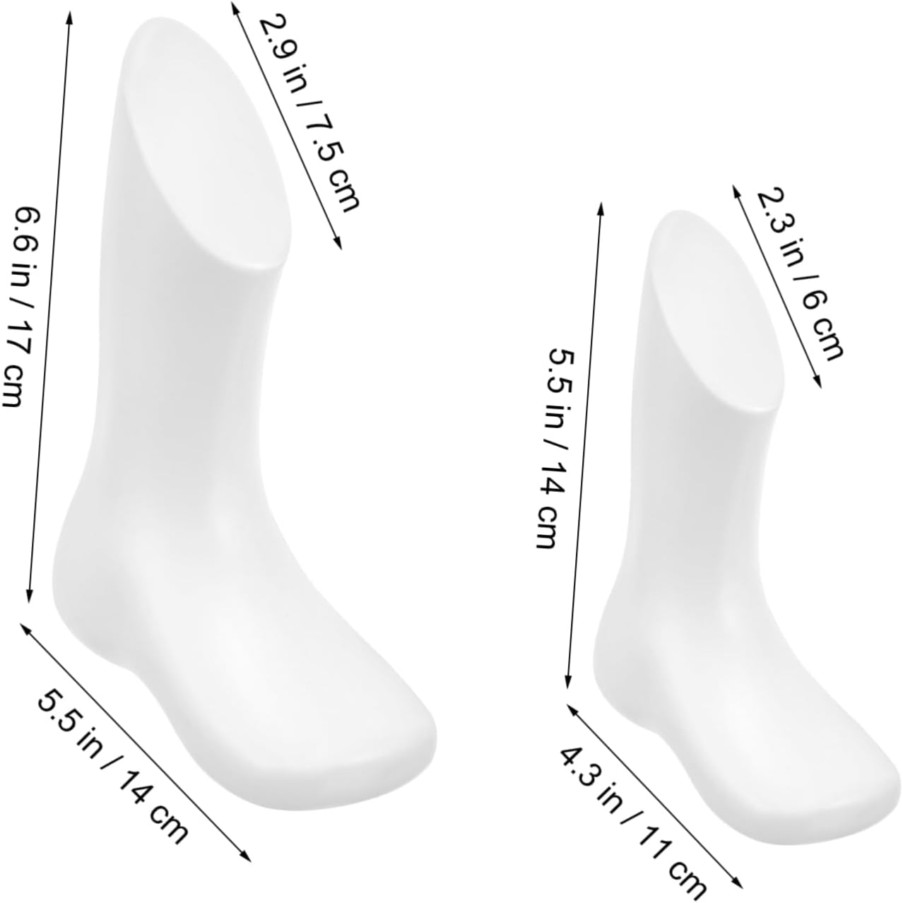 Iplusmile 4Pcs Baby Foot Mannequin Displaying Foot Models Plastic Toddler Shoe Mannequin Store Accessory for Retail Shoe Display White and Skin Tone 11.5Cm 14Cm image number 4