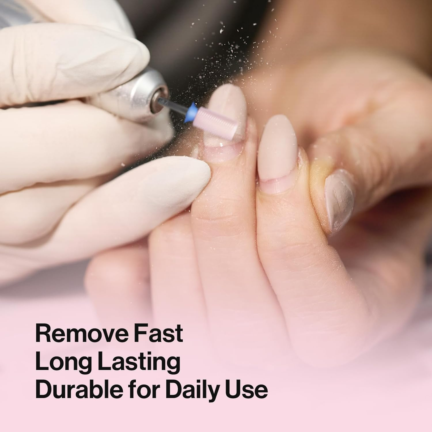 Melodysusie Ceramic Nail Drill Bits, 3/32'' Chamfer Flat Top Large Barrel Bits, Fast Remove Acrylic or Hard Gel, Nail Tool for Manicure Pedicure, Salon Home, Professional or Beginner, Pink, Medium image number 5