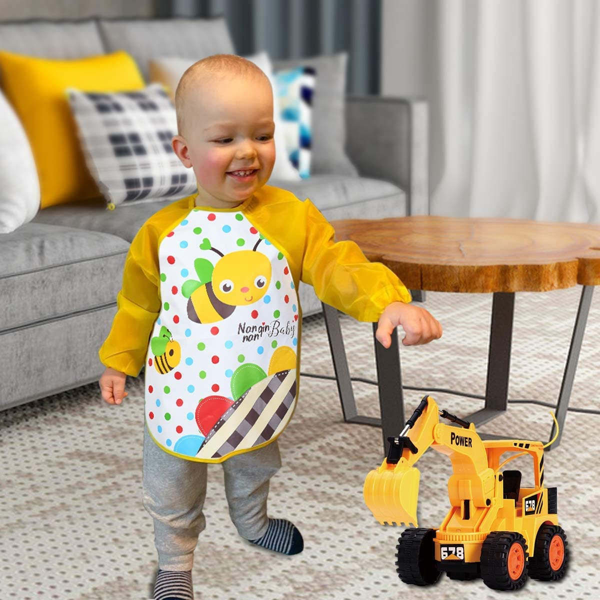 Vicloon Baby Bibs with Sleeves, Waterproof Bib with Sleeves, Long EVA Fabric, Water-Repellent Unisex Waterproof Bib for Babies from 6 Months to 3 Years image number 6