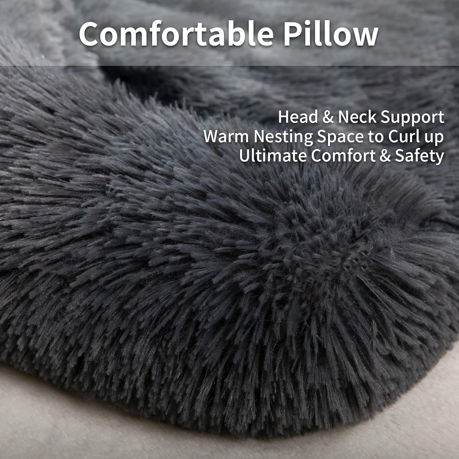 Large Calming Dog Bed Sofa Couch for Large Dogs and Cats - Fluffy Plush Mats for Furniture Protector with Washable Cover (41X37X6, Gray) image number 1