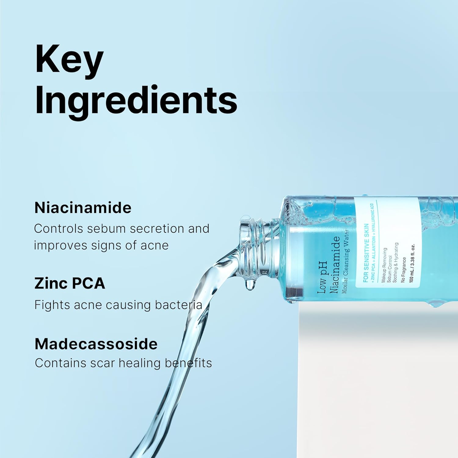 Low PH Niacinamide Micellar Cleansing Water 100Ml image number 5