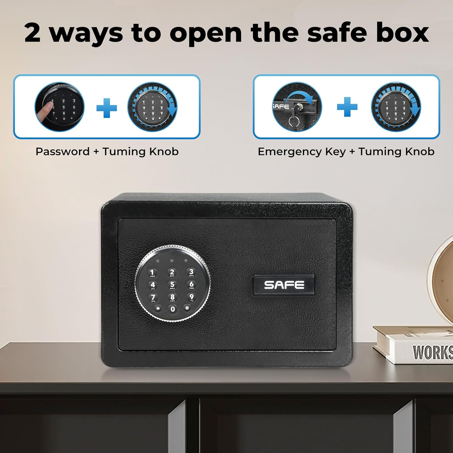 8.1L Small Safes for Home, Hotel Safes Security Home Safe Lock Box with Digital Keypad Safe Box, Cabinet Safe for Dorm Hotel Office Cash Document Jewelry image number 1