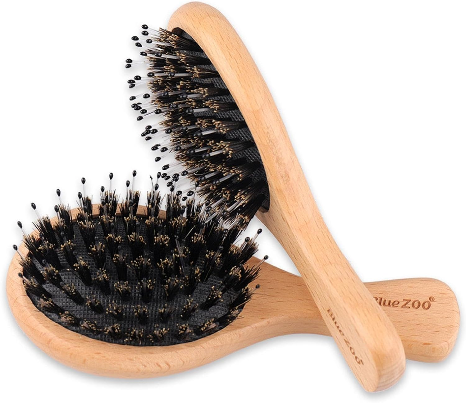 Wiroouia Fine Hair Brush for Women - Flyaway Hair Frizz Reduce Comb Boar Bristle with Massage Brush Wooden Handle | Personal Hairstyle Grooming Accessories for Hotel, Daily, School, Traveling image number 3