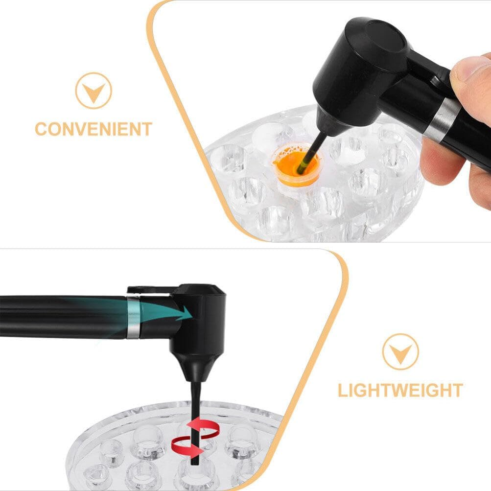 COHEALI 1 Set Pigment Mixer Machine Ink Mixer Eyebrow Color Stirrer with 50Pcs Mixing Sticks Electric Agitator Machine for Makeup Microblading Supplies Black image number 1