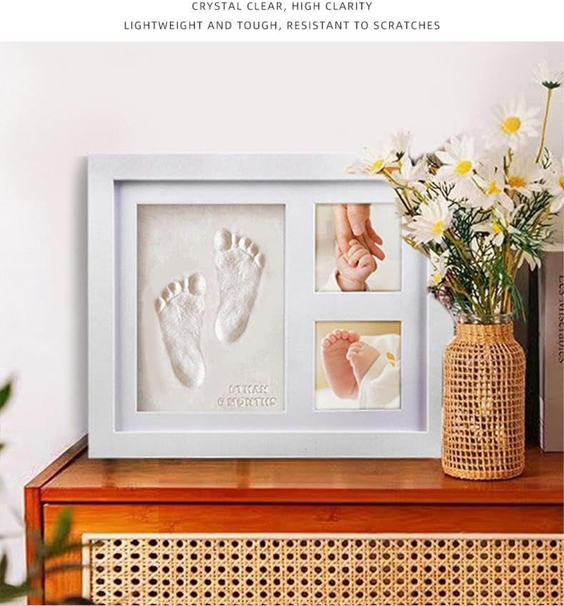 Footprint & Handprint Keepsake Frame, Baby Memory Display, Nursery Decor, Baby Registry Must-Have, New Parent Gift