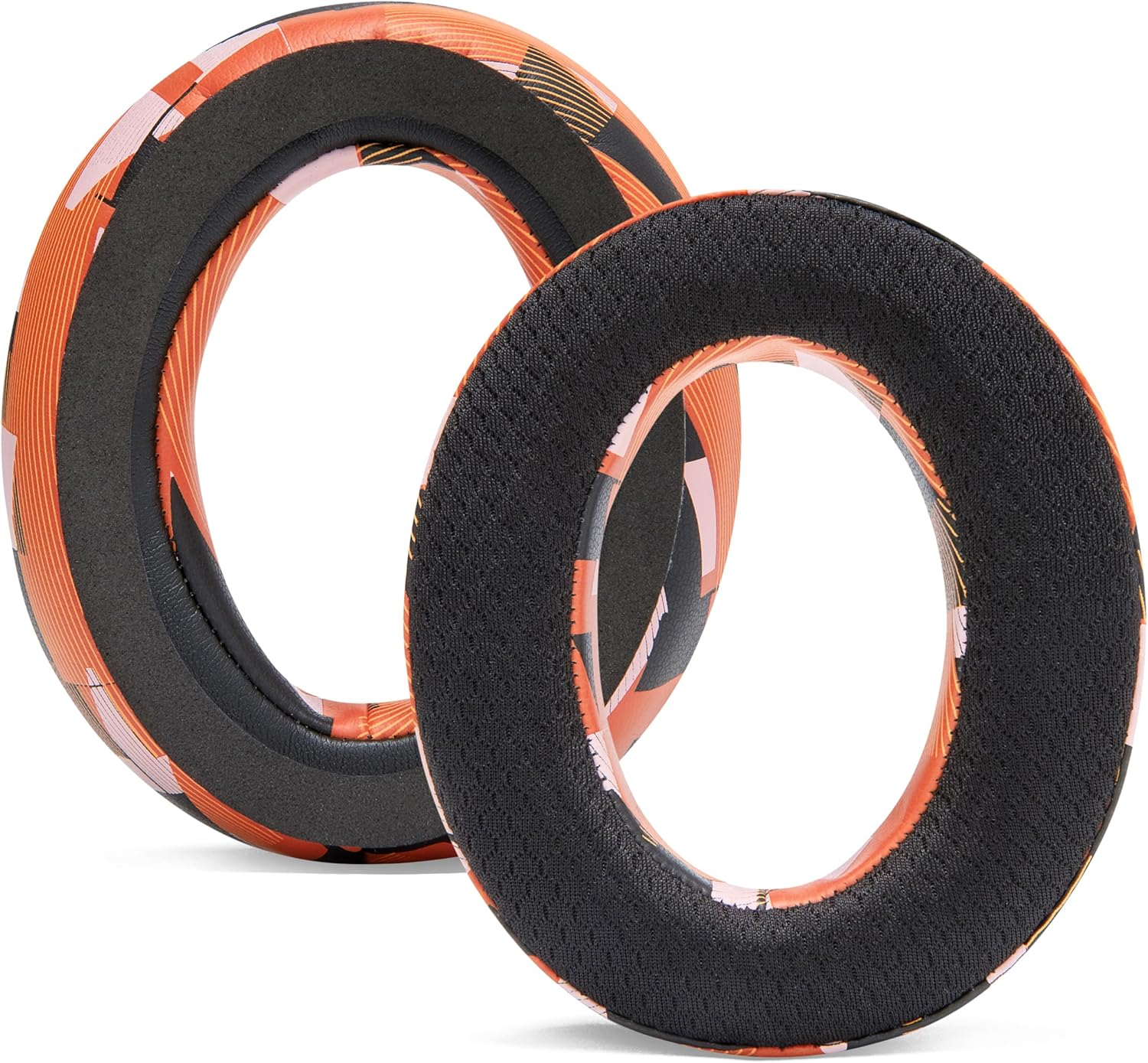 WC Freeze QC35 - Cooling Gel Ear Pads for Bose QC35 & Qc35Ii (Quietcomfort 35) Headphones & More | Breathable Sports Fabric, Cooling Gel, Extra Thick & Cooler for Longer | Orange Prism