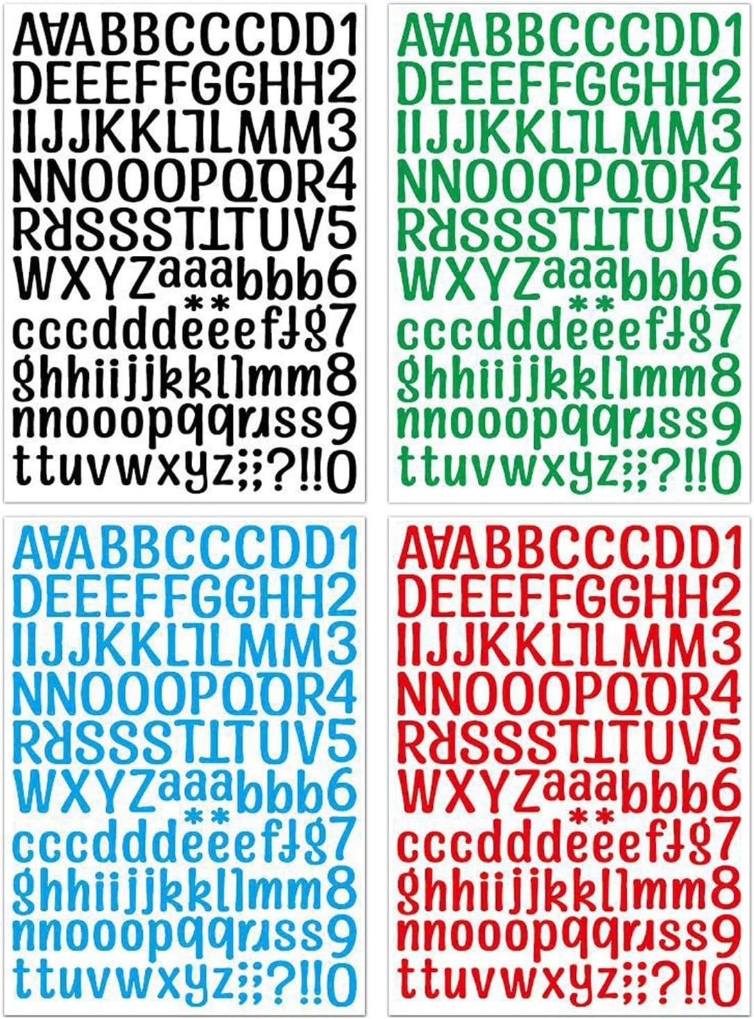 4 Sheet Alphabet Letter Stickers, Self-Adhesive Vinyl Letter Number Stickers for Mugs, Mailboxes, Cars, Cards, Window, Crafts DIY image number 4