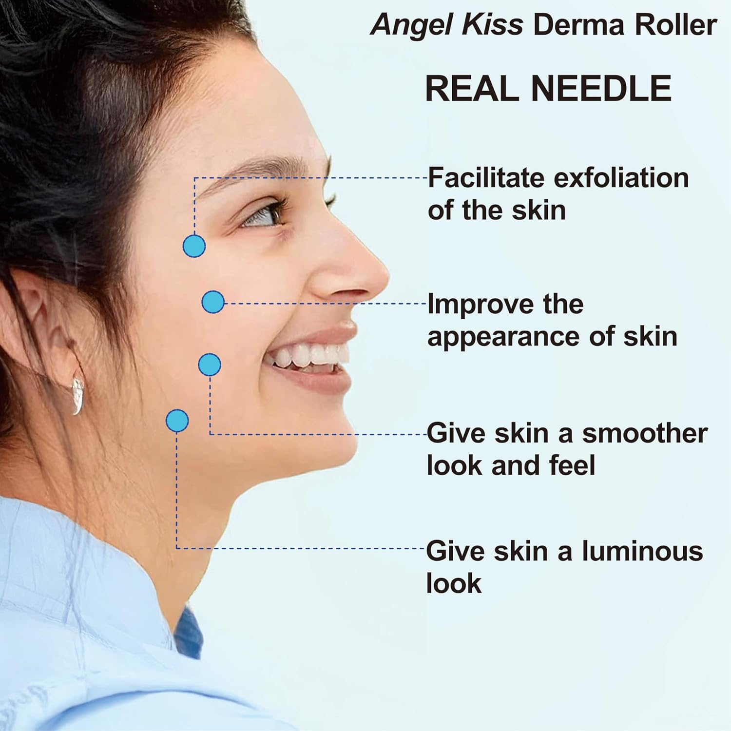 Angel Kiss Derma Roller 0.75 Mm - 192 Genuine Stainless Steel Needles - Professional Microneedling Roller for Cosmetic Skin Care image number 5