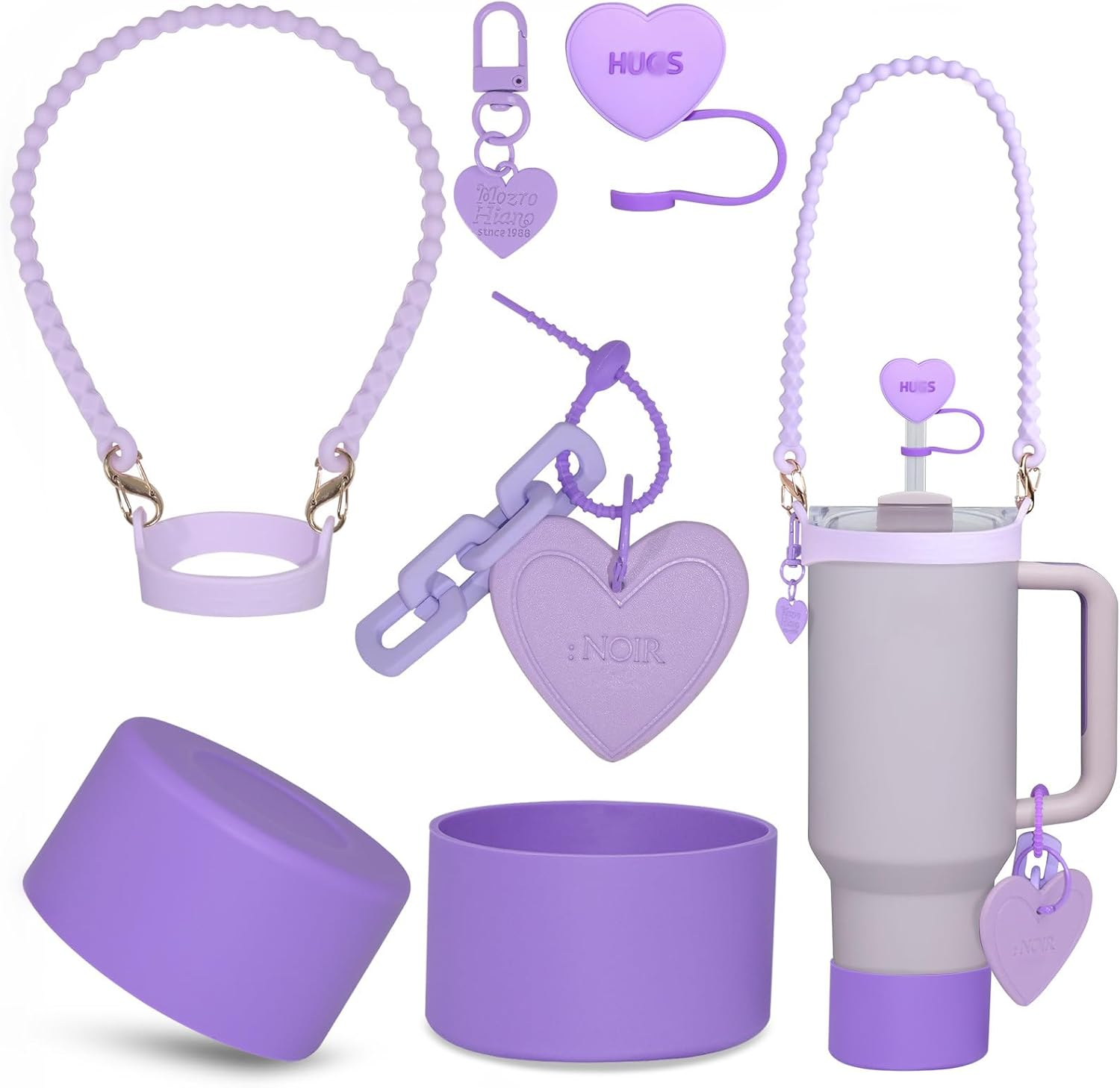 Stanley Cup Accessories Set 30&40 Oz, Includes 0.4In Straw Covers, Water Bottle Handle Strap, Cute Stanley Charms and Silicone Boot. image number 5