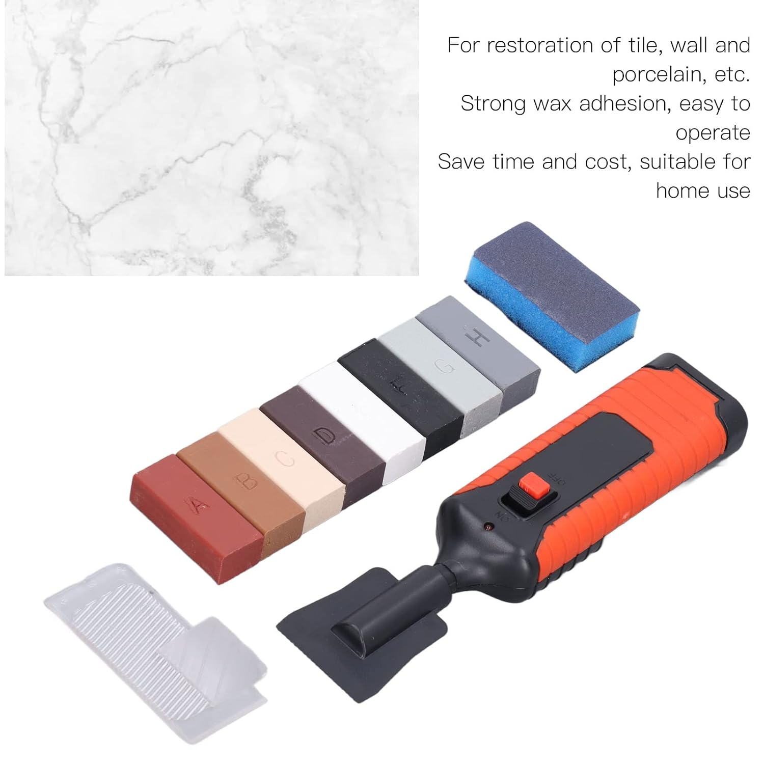 Electric Heating Pen Tile Repair Kit Efficient Stone Porcelain Repairing Tool for Walls or Porcelain, Easy DIY Furniture Repair Kit