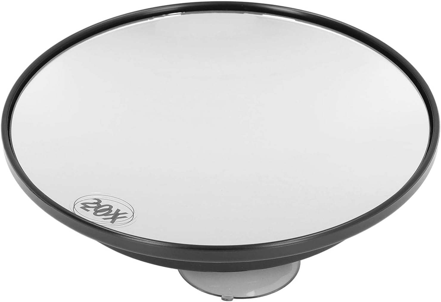 Space Saving 20X Magnifying Mirror with Strong Suction Cups for Facial Care, Portable round Makeup Mirror for Travel, Abs/Glass (White)