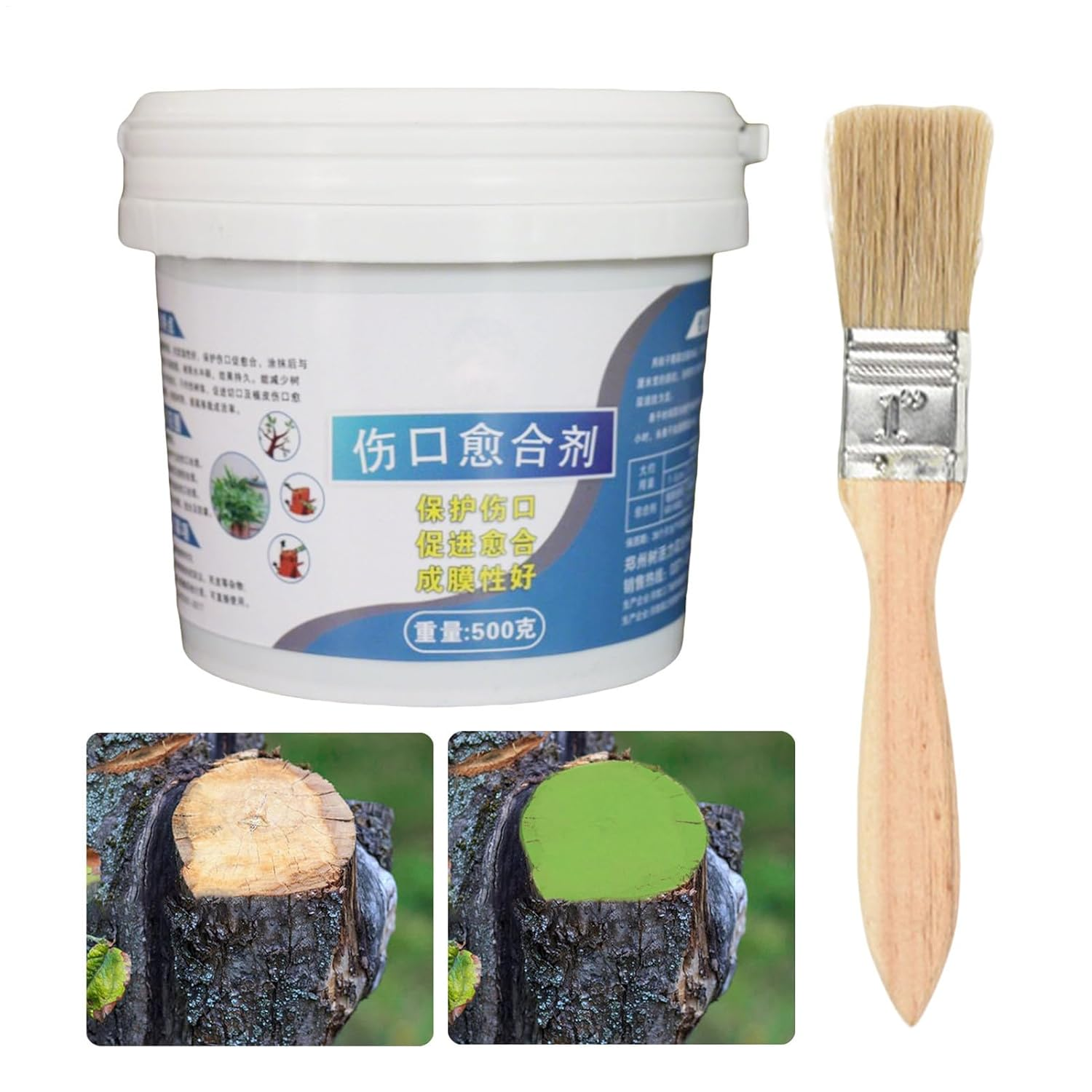 Grafting Tree Sealer,Pruning Cutting Tree Plant Sealer | 500G Shrubs Dressing with Brush, Weatherproof Trunk Branch Supplies for Farming Orchard Home Gardening Backyard